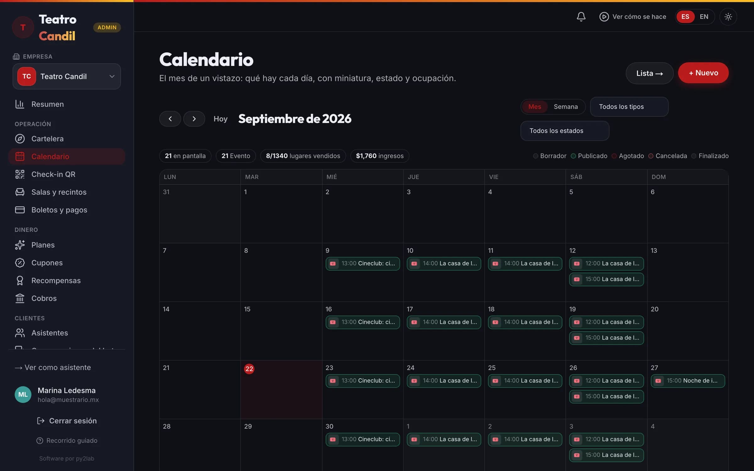 Las funciones de la semana en el calendario