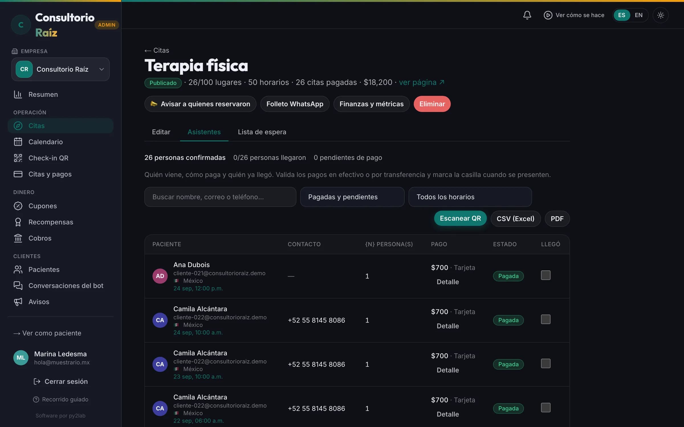 La lista del día, con quién confirmó y quién llegó